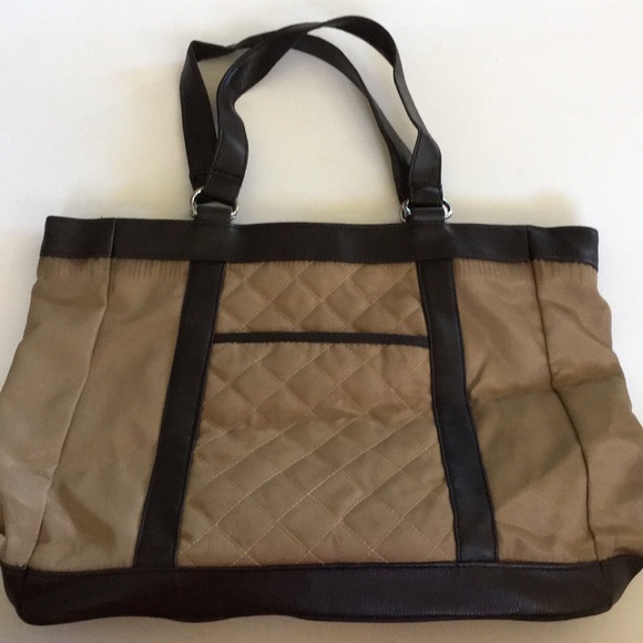 Avon Handbags - AVON Khaki Quilted Tote Bag